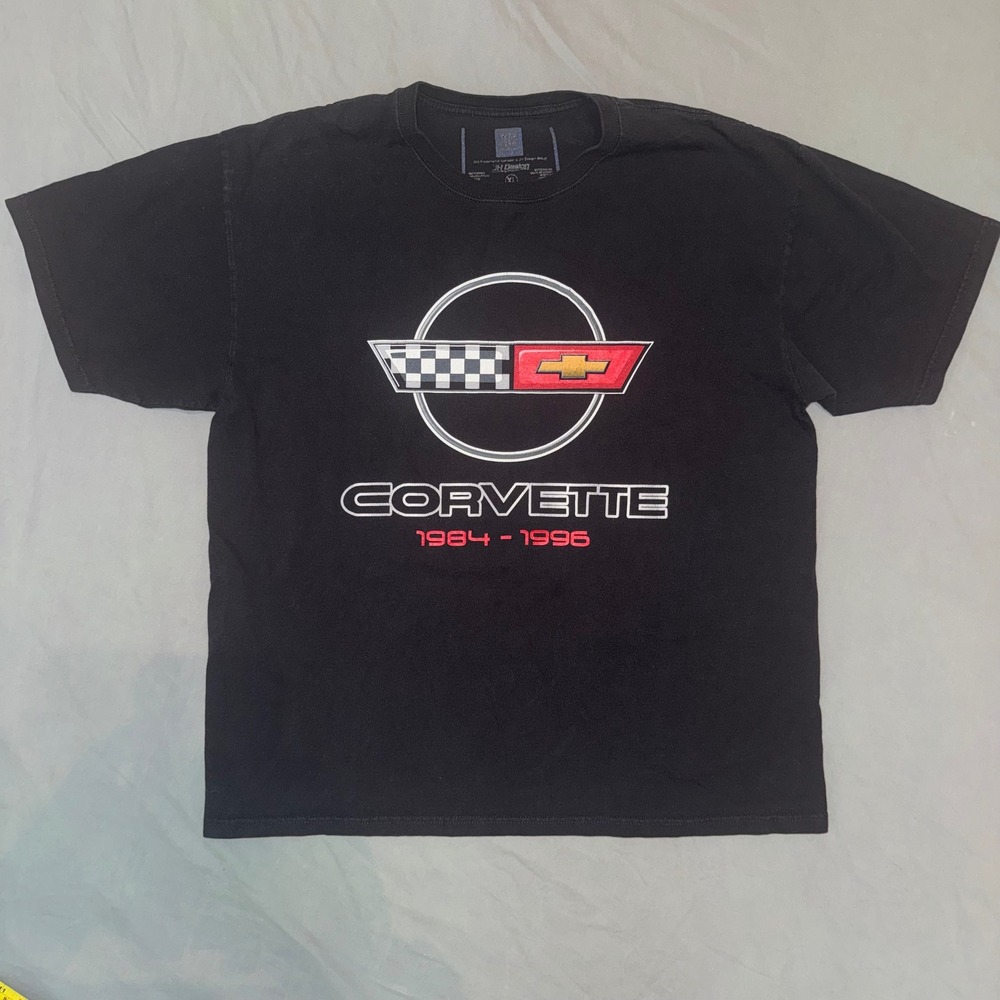 JH Design Corvette C4 T Shirt Mens XL Black 1984-1996 Graphic Tee GM Licensed